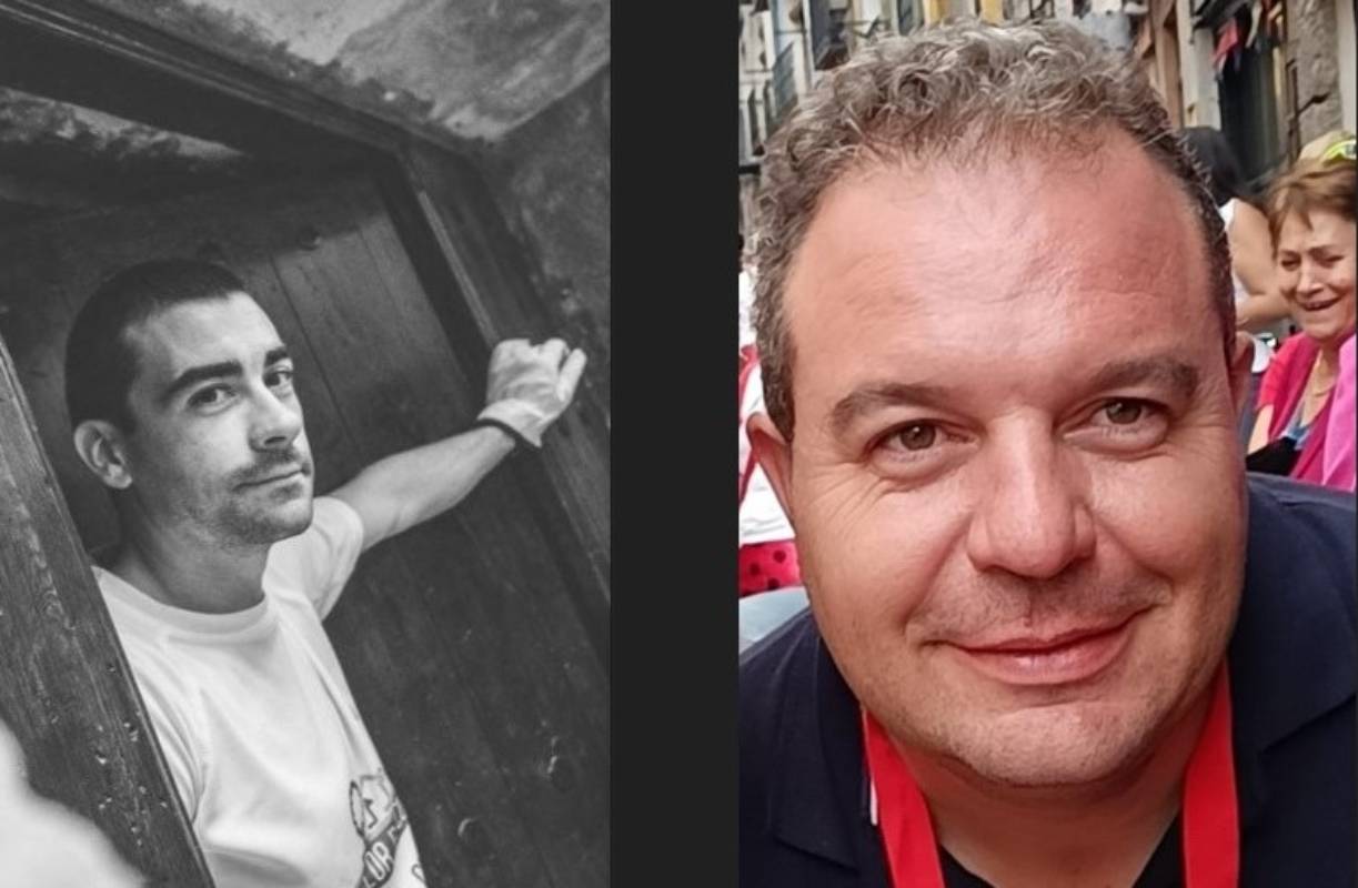 Adrián Rodríguez (izquierda) y Diego Escudero, orgullosos por la fiesta de San Mateo.