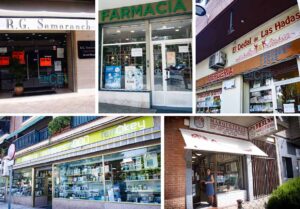 Fachadas pequeños comercios de Toledo