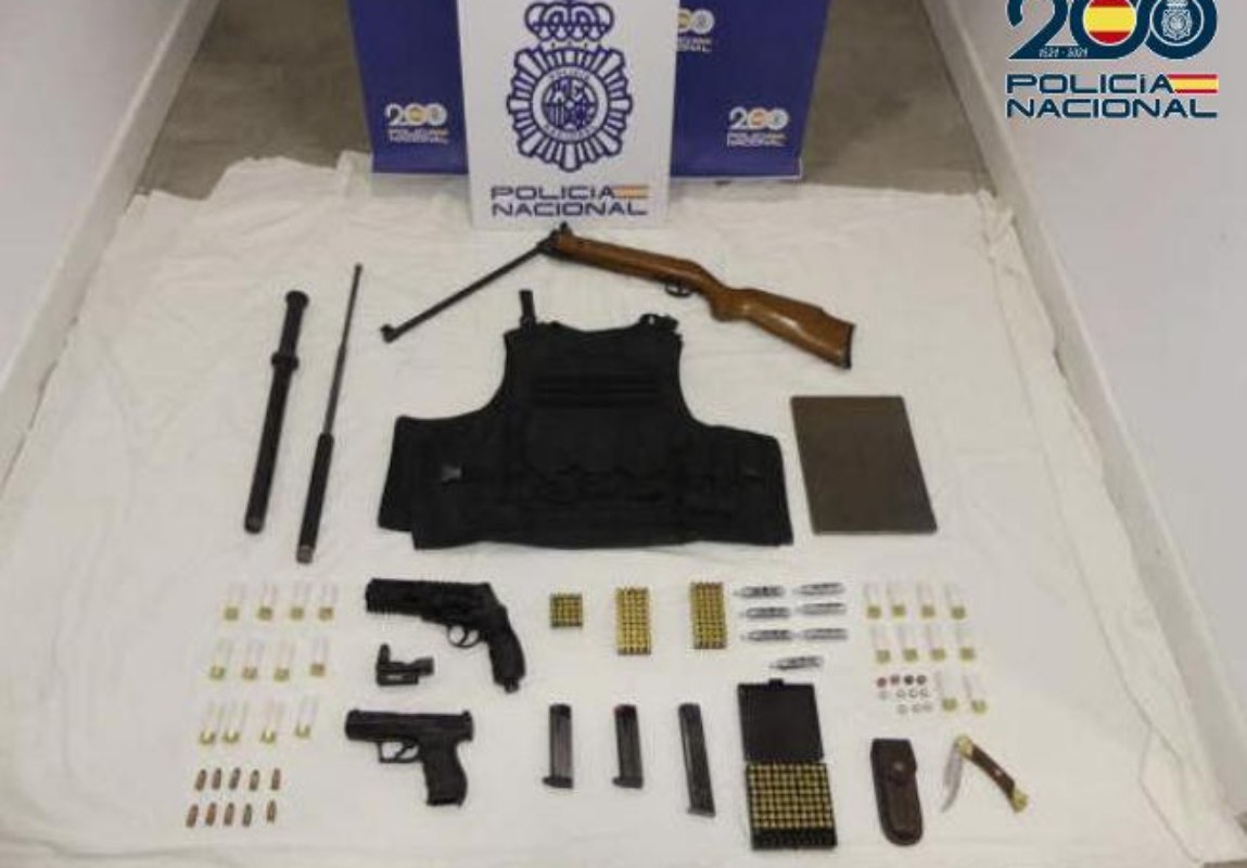 Armas intervenidas al grupo que traficaba con drogas en Puertollano.