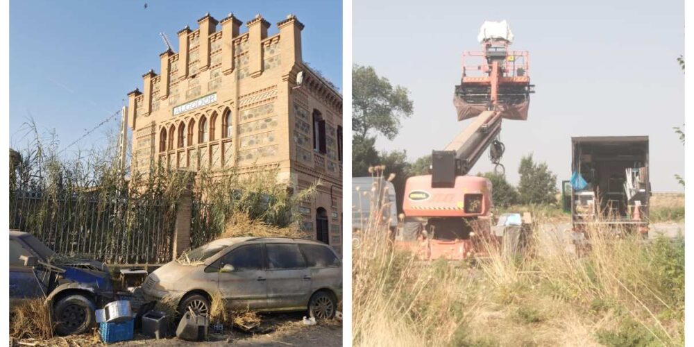 Decorado y equipos de grabación en Algodor. Foto: Cruz Ruiz Cañaveras y Rebeca Arango.