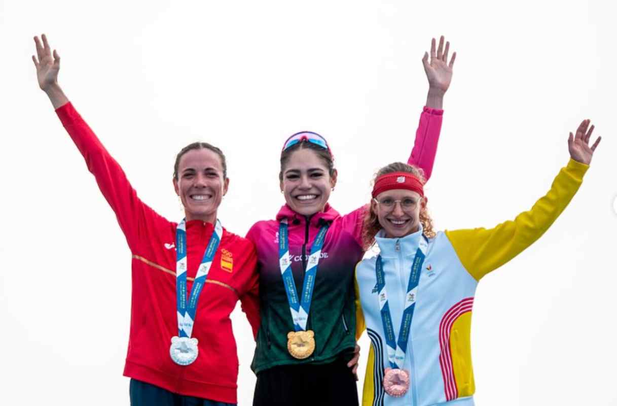 La toledana María Varo en el podio de los World Games, en China.