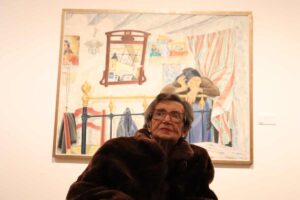 Gloria Merino en la inauguración de la exposición con parte de su obra en febrero de 2025 en Ciudad Real