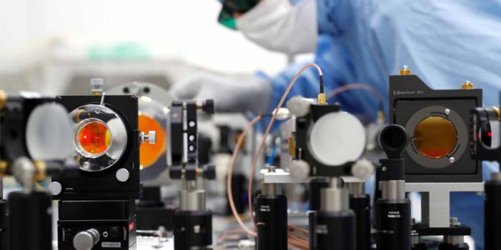 Imagen de archivo de una fábrica de microchips