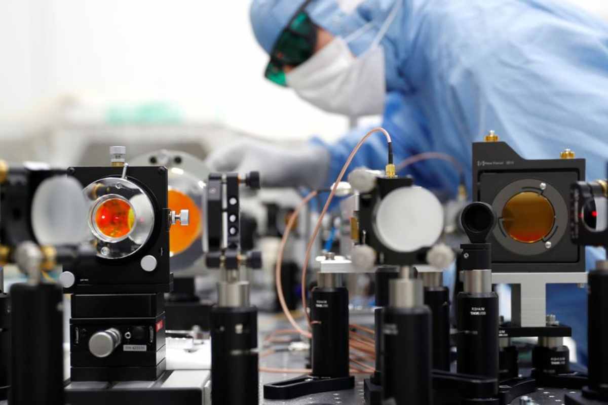 Imagen de archivo de una fábrica de microchips