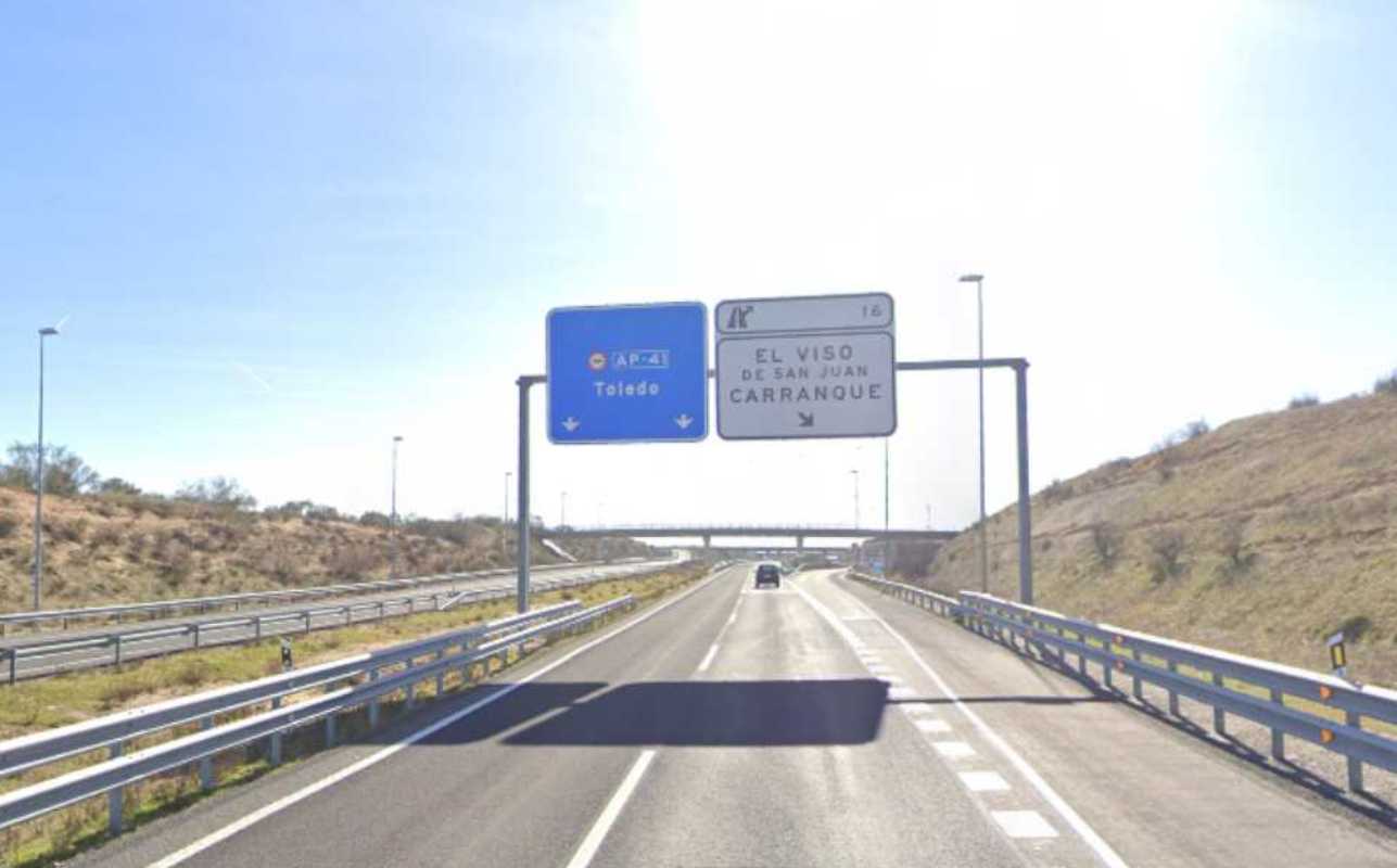 Autopista AP-41 a la altura de Carraque, en Toledo.
