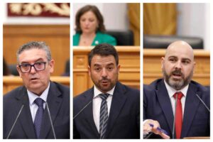 Santiago Lucas-Torres (PP), Iván Sánchez (Vox) y Francisco José Barato (PSOE).