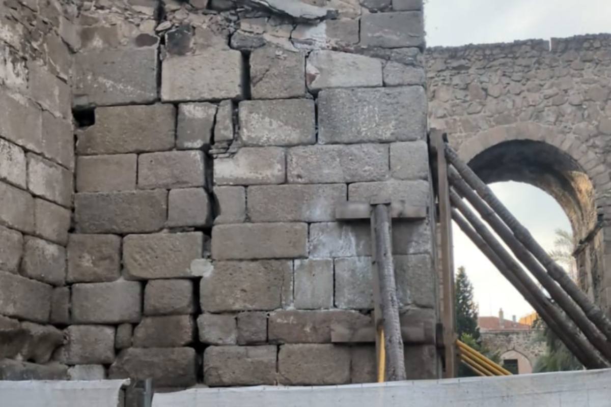 Tramo derrumbado de la muralla de Talavera. Foto: PSOE