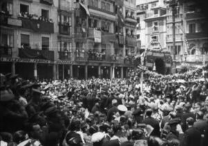 Fastos por el hermanamiento de las dos ciudades en 1934. Foto: Filmoteca Histórica Toledana.