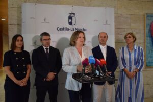 Patricia Franco presidió la reunión de la mesa del Eje 1 del pacto 'Castilla-La Mancha, Horizonte 2030'.