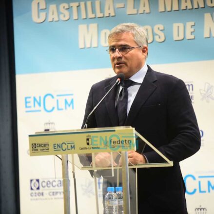 Javier de Antonio (Fedeto) abrió y cerró la Jornada 'Castilla-La Mancha, tierra de oportunidades'. Foto: Rebeca Arango.