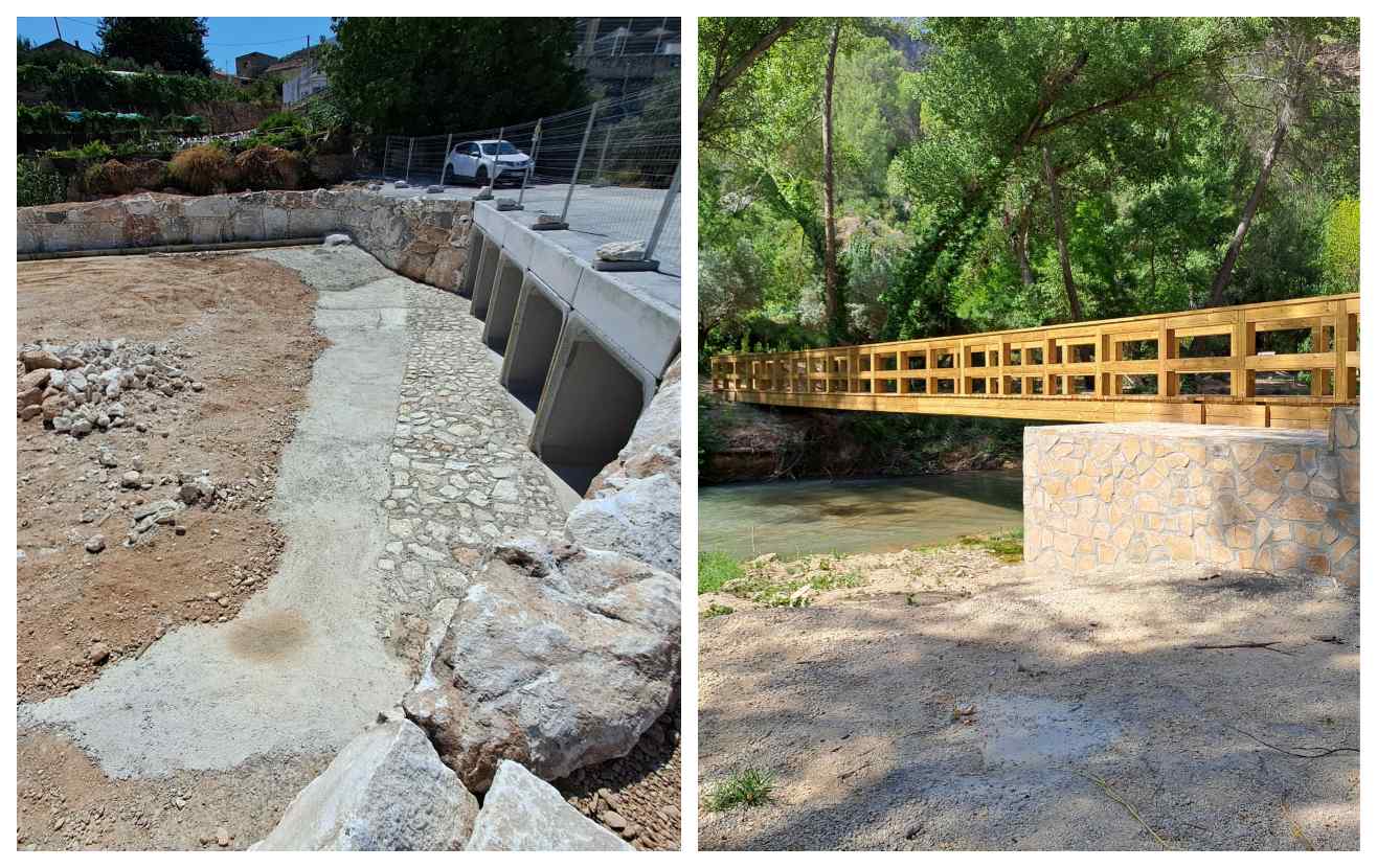 Obras en la Sierra del Segura para reparar los daños de la DANA.