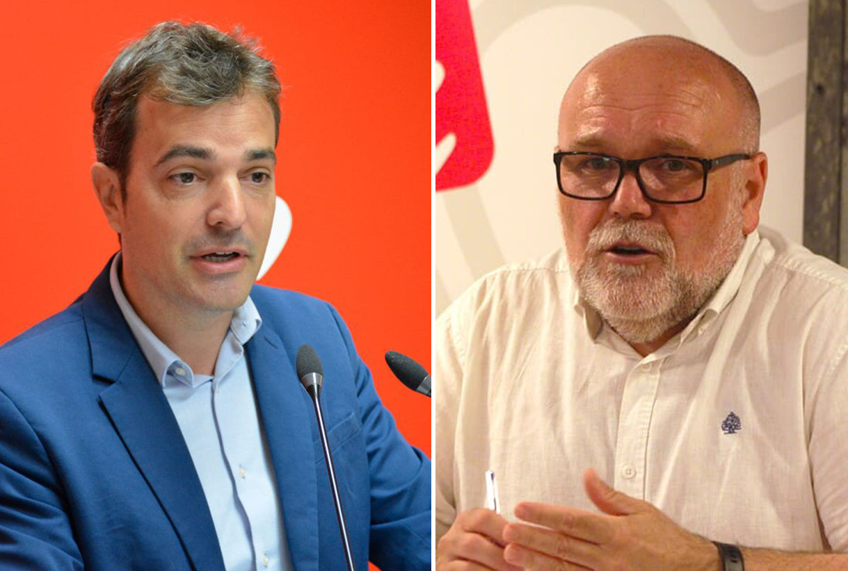 El portavoz socialista Pablo García y el portavoz de IU Txema Fernández