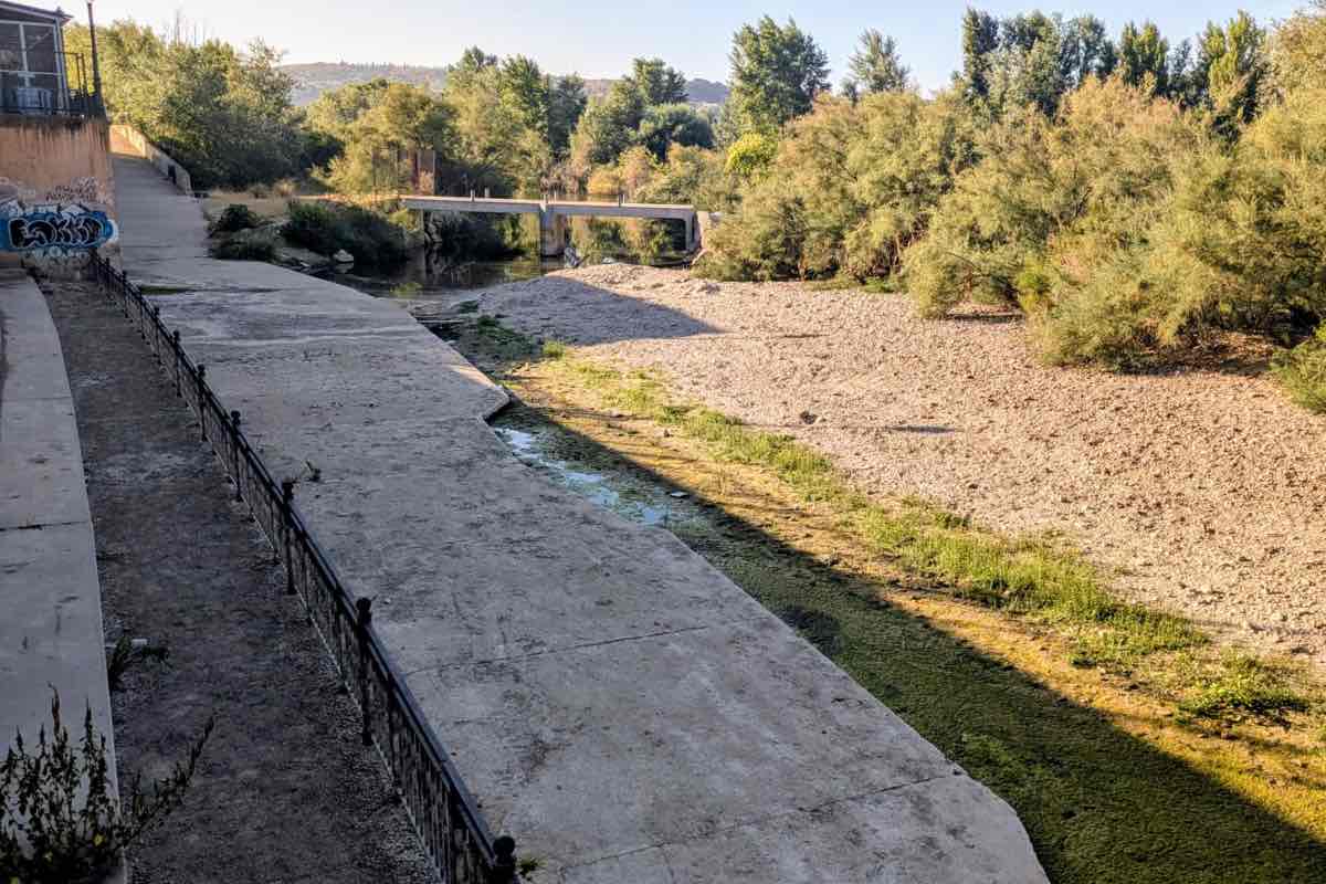El río Tajo a su paso por el club de piragüismo de Talavera. Foto: PSOE Talavera