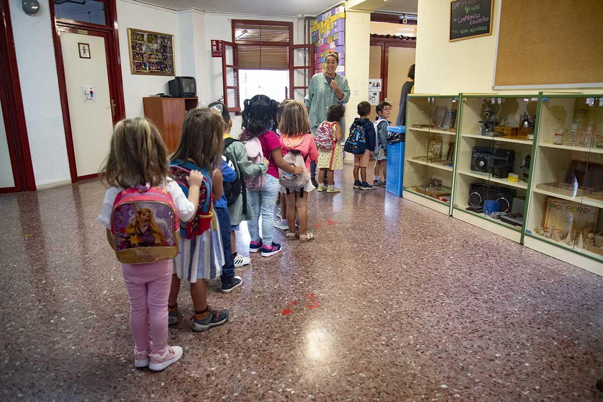 Primer día de clase del curso 25/26 en el colegio San Lucas y María de Toledo. Foto: Rebeca Arango.