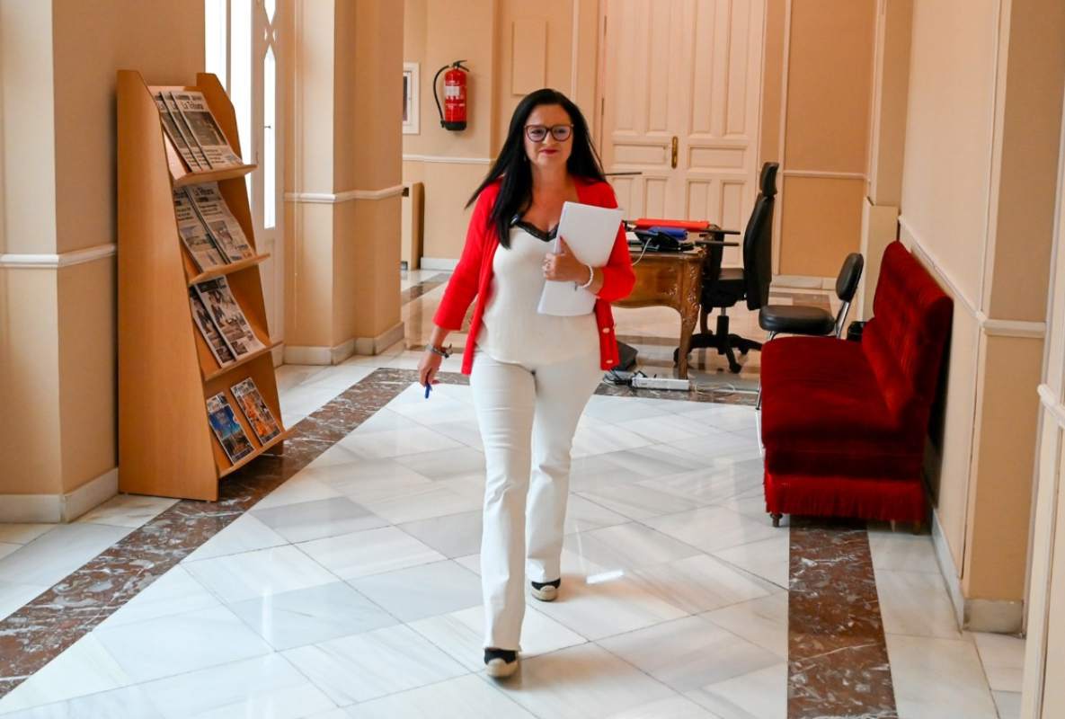 Rocío Zarco, acudiendo a la rueda de prensa.