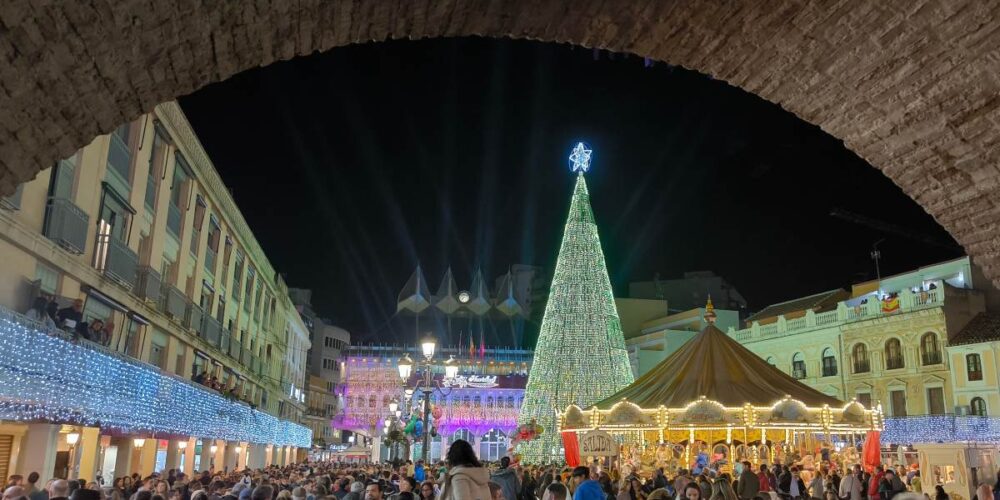 Iluminación navideña de Ciudad Real en una imagen de archivo