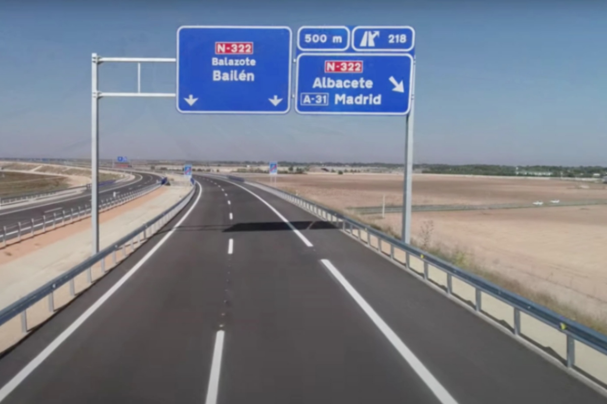 Imagen de la autovía A-32 en la provincia de Albacete: Foto: Ministerio de Transportes
