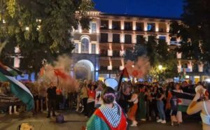 Imagen de la protesta contra el genocidio en Gaza.