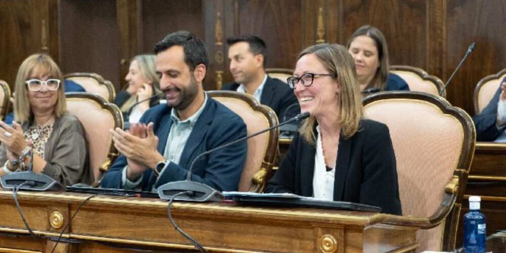 Momento de la renuncia de Arantxa Pérez en la Diputación de Guadalajara.