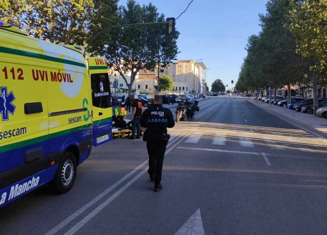 Accidente en Cuenca con dos moteros implicados. Foto: Policia Local de Cuenca.