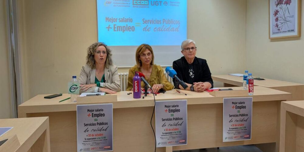 Rueda de prensa de los sindicatos donde han avanzado las movilizaciones del jueves.