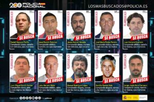 Los 10 fugitivos más buscados por la Policía Nacional.