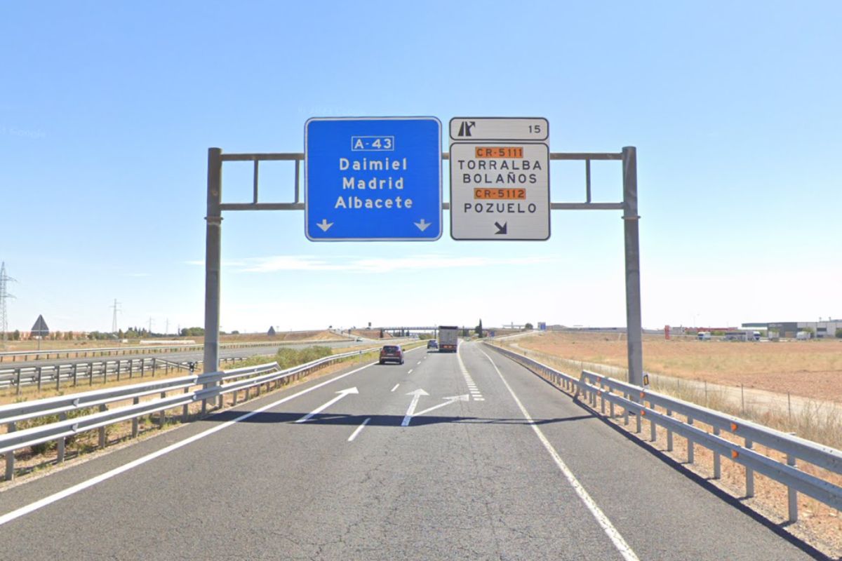 Imagen de la autovía A-43 a su paso por Torralba de Calatrava