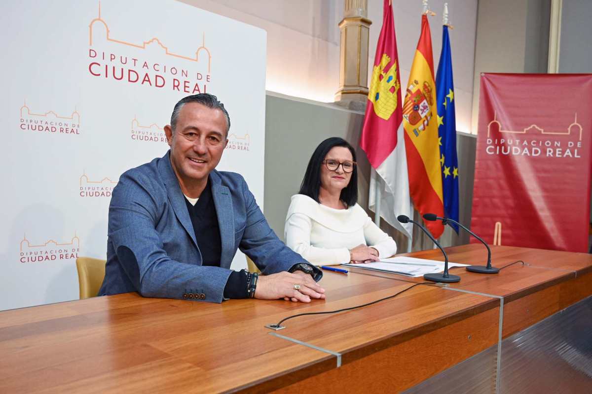 Rueda de prensa de Rocío Zarco y Adrián Fernández en la Diputación de Ciudad Real