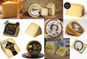 Imagen de algunos de los quesos manchegos con Denominación de Origen Protegida.