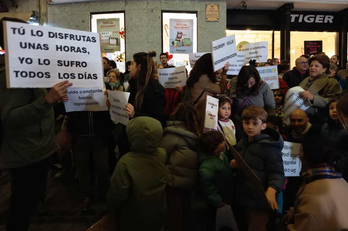 Protesta vecinal en las Cuatro Calles de Toledo.