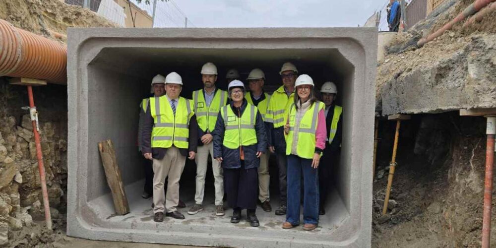 La consejera Mercedes Gómez (centro) visitó las obras de Cobisa.