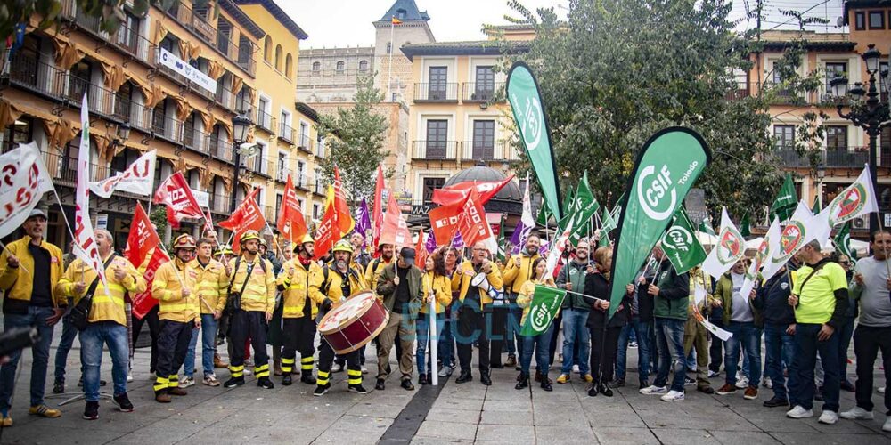 Nueva protesta de los trabajadores de Geacam en Toledo. Foto: Rebeca Arango.