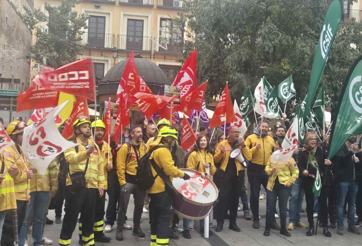 Nueva protesta de los trabajadores de Geacam en Toledo. Foto: Rebeca Arango.