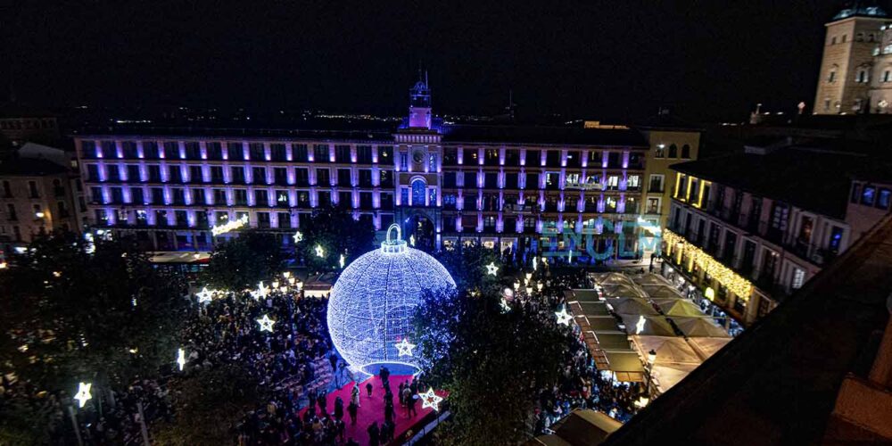 Encendido de las luces de Navidad en Zocodover. Foto: Rebeca Arango.