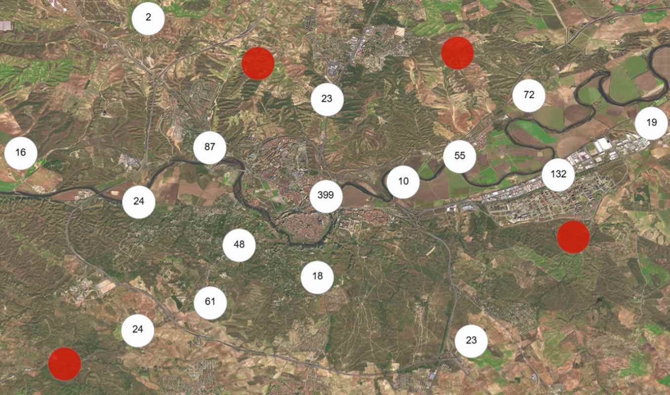 Vista del nuevo mapa del amianto de Toledo.