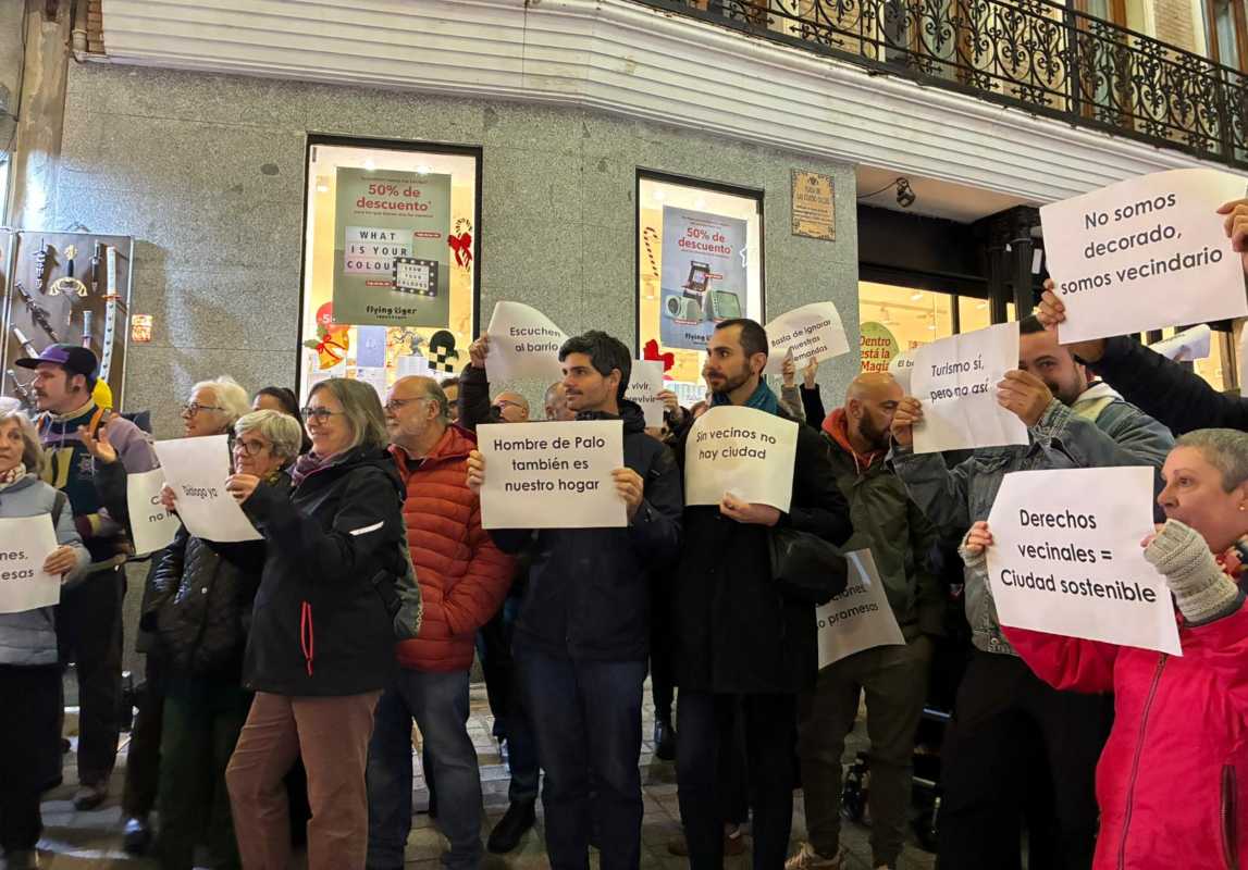 Protesta por un turismo sostenible en el casco histórico.