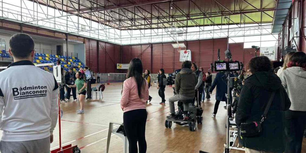 Rodaje en el pabellón municipal de Santa Olalla (Toledo).