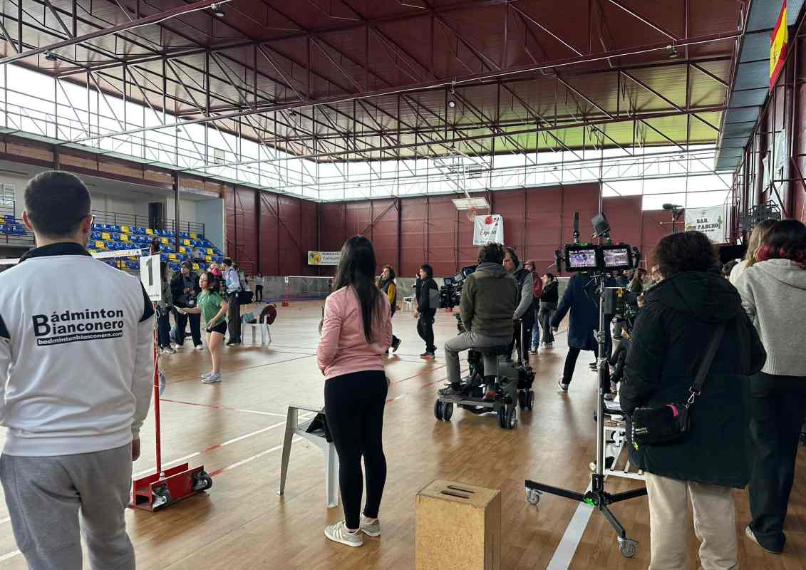 Rodaje en el pabellón municipal de Santa Olalla (Toledo).