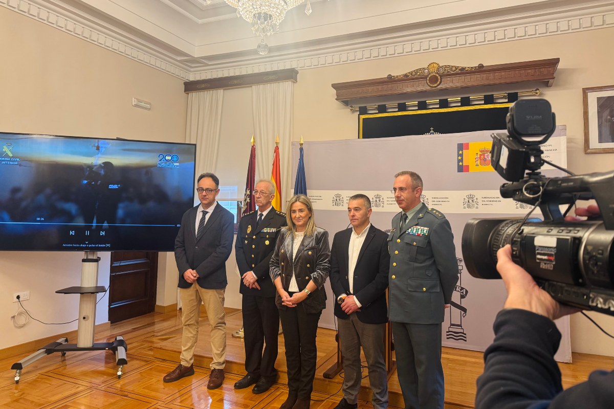 Informan sobre una operación de la Policía Nacional y la Guardia Civil en Villalgordo del Júcar (Albacete). Foto: Elena Valero