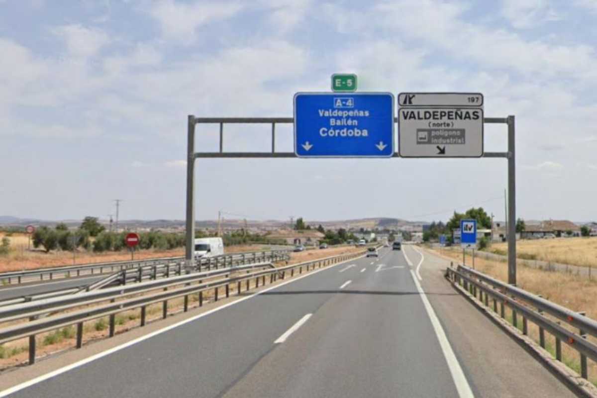 Imagen de la autovía A-4 a su paso por Valdepeñas