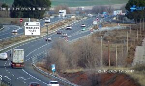 La A-3 a su parto por la provincia de Cuenca esta tarde del 26 de diciembre.