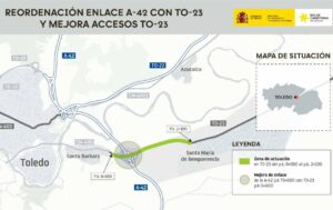 Así es la zona de actuación del tercer carril de entrada y salida al Polígono.