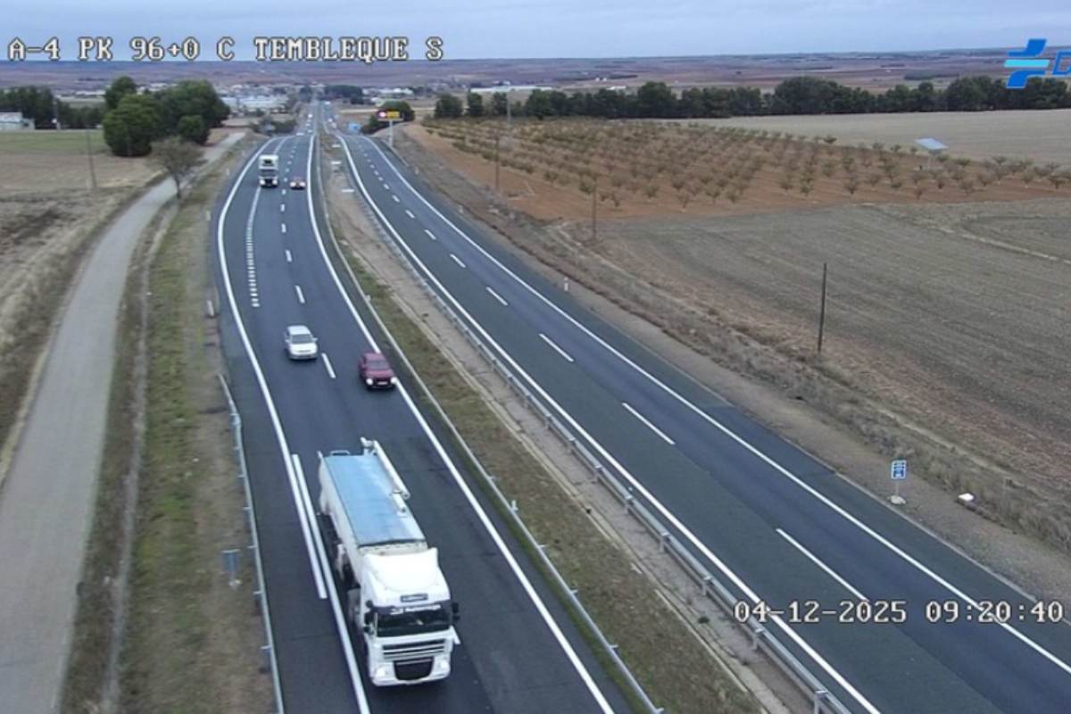Punto kilométrico 96 de la A-4 a su paso por Tembleque (Toledo)