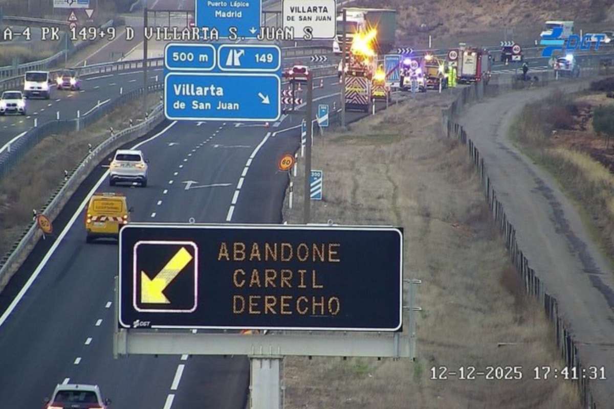 El aviso del accidente de tráfico se ha producido sobre las 15:52 horas en el km 149 de la A-4