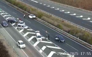 Imagen del accidente en la A-3.