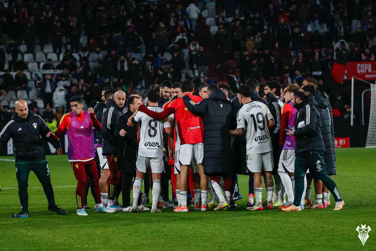 El Albacete Balompié celebra la victoria ante Celta de Vigo.