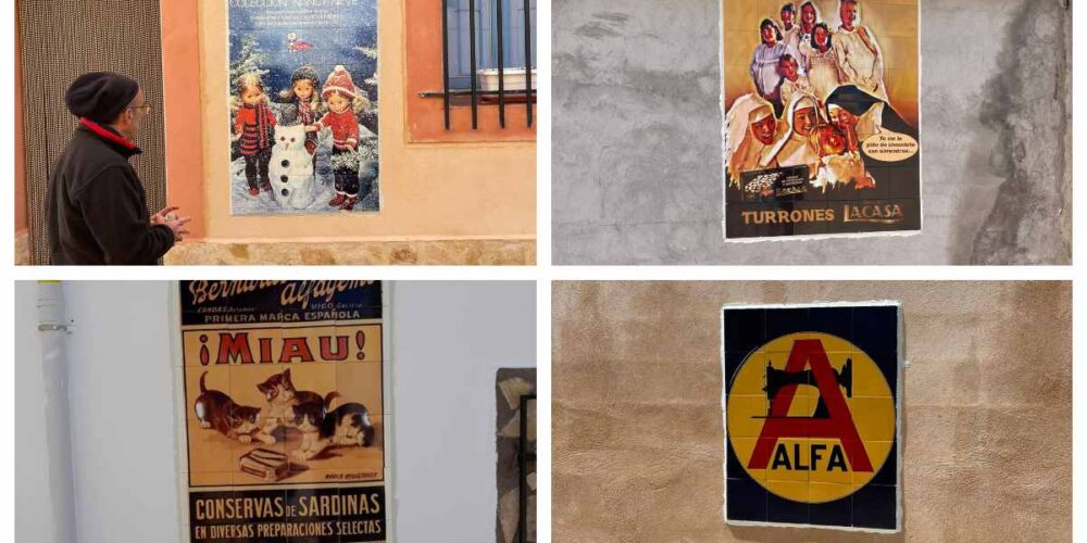 Algunos de los anuncios que se pueden ver en Olmeda de la Cuesta (Cuenca).