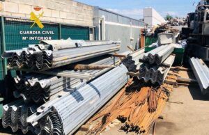 Imagen de los guardarraíles robados.