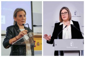 La delegada del Gobierno en Castilla-La Mancha, Milagros Tolón, y la portavoz del Gobierno de Castilla-La Mancha, Esther Padilla.