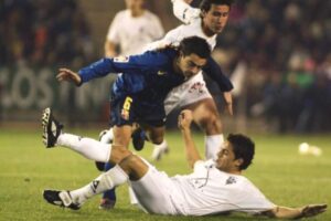 Imagen de la última visita del FC Barcelona al estadio Carlos Belmonte